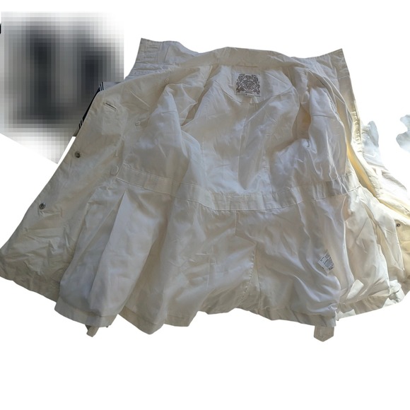 Esprit Womens Off White Double Breasted Belted Trench Coat Jacket Size Small - Picture 7 of 14